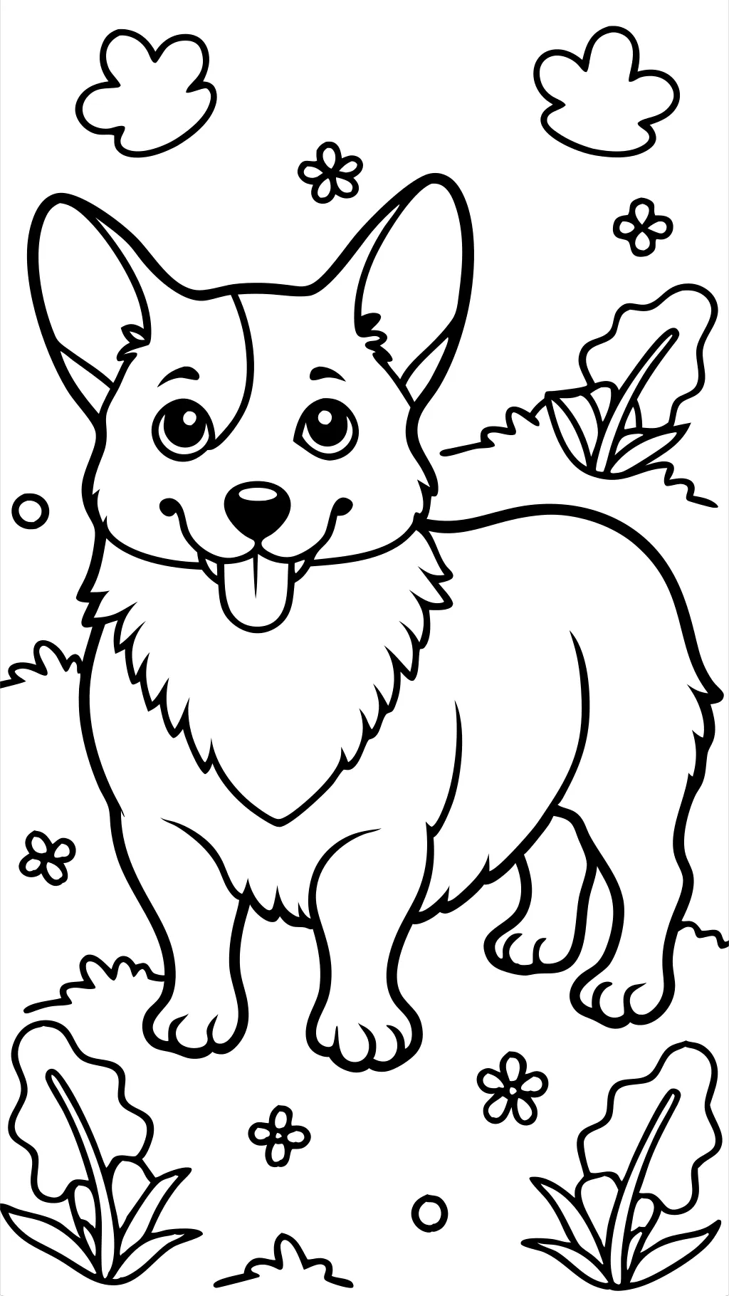 Página para colorear de Corgi